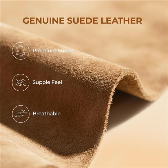 Ankle Winter Mini Boots for Women Genuine Suede Faux Fur Lining Water Resistant - Picture 3 of 7